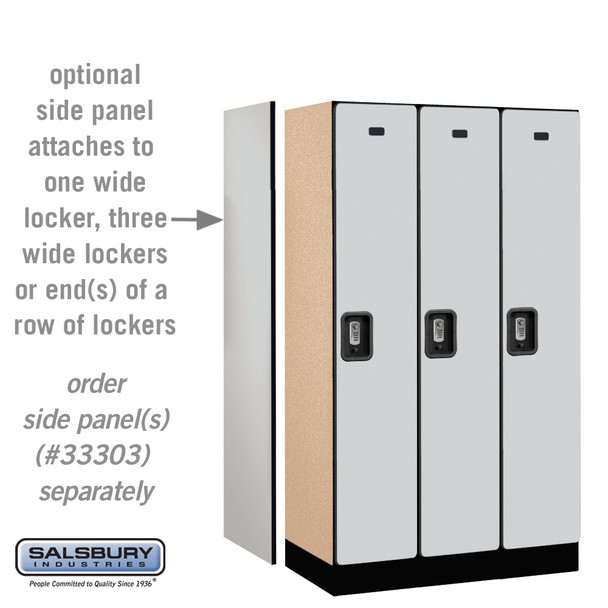 Salsbury 12" Wide Single Tier Designer Wood Locker - 3 Wide - 5 Feet High - 18 Inches Deep - - Resettable Combination Locks
