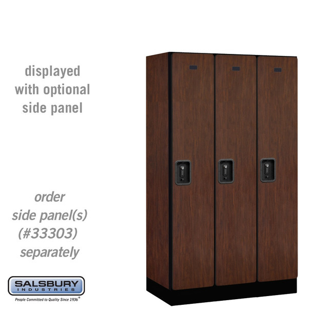 Salsbury 12" Wide Single Tier Designer Wood Locker - 3 Wide - 5 Feet High - 18 Inches Deep - - Electronic Locks