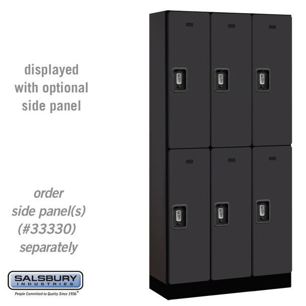 Salsbury 12" Wide Double Tier Designer Wood Locker - 3 Wide - 5 Feet High - 15 Inches Deep - - Resettable Combination Locks