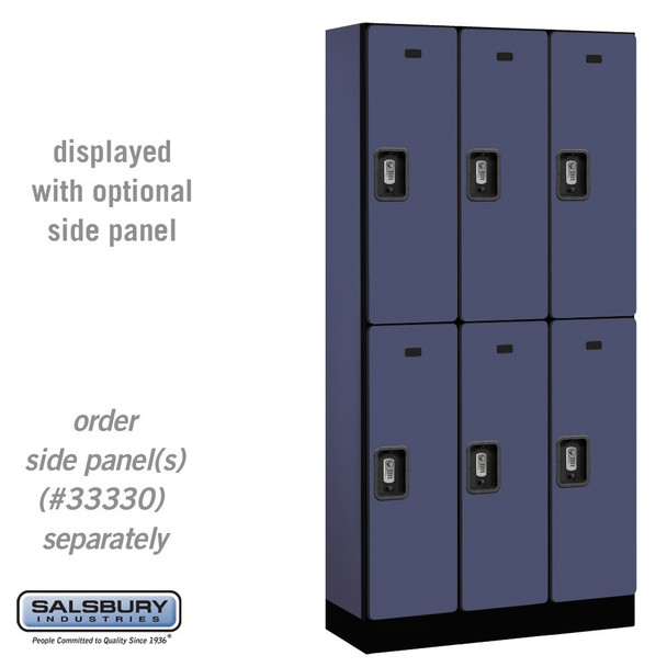 Salsbury 12" Wide Double Tier Designer Wood Locker - 3 Wide - 5 Feet High - 15 Inches Deep - - Electronic Locks