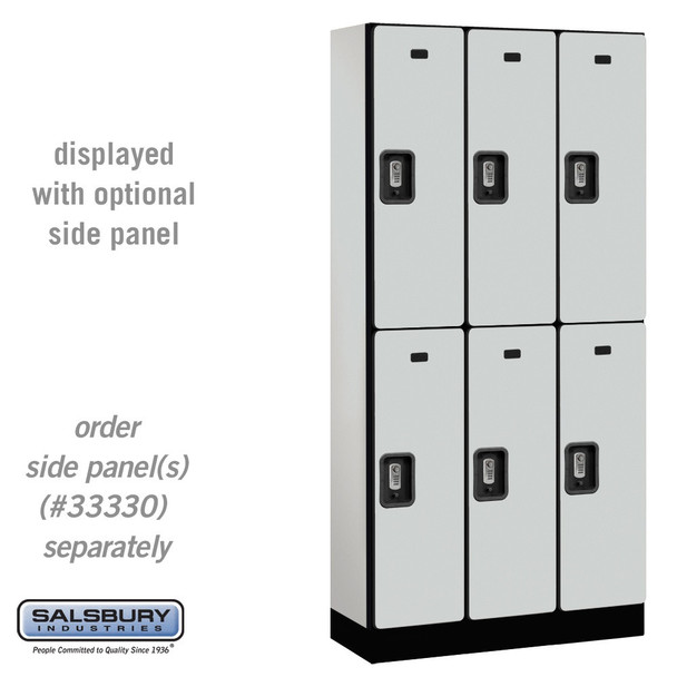 Salsbury 12" Wide Double Tier Designer Wood Locker - 3 Wide - 5 Feet High - 18 Inches Deep - - Electronic Locks