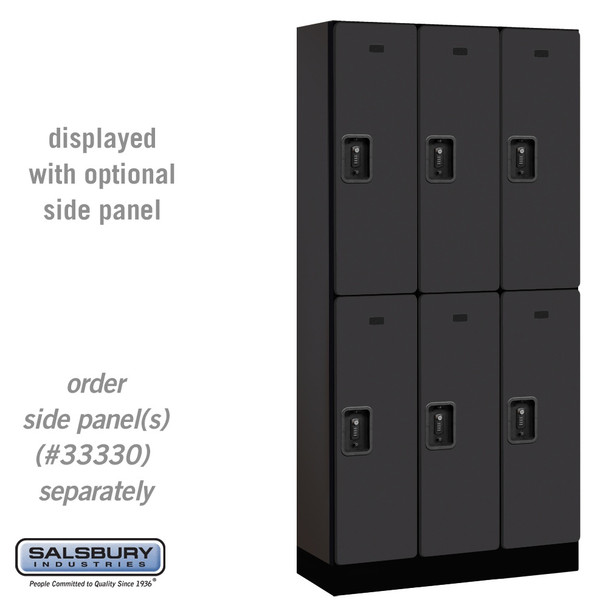 Salsbury 12" Wide Double Tier Designer Wood Locker - 3 Wide - 5 Feet High - 21 Inches Deep - - Resettable Combination Locks