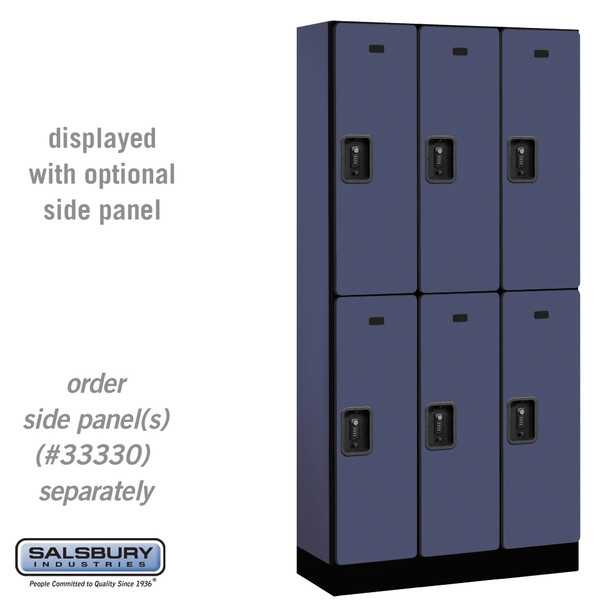 Salsbury 12" Wide Double Tier Designer Wood Locker - 3 Wide - 5 Feet High - 21 Inches Deep - - Resettable Combination Locks
