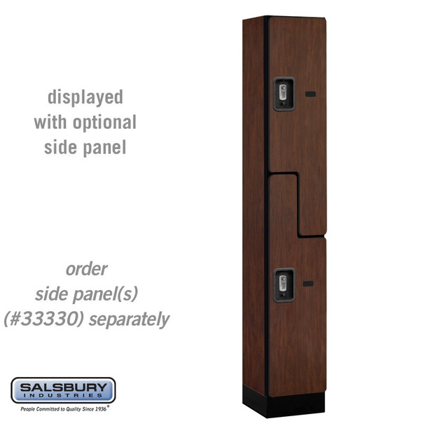 Salsbury 12" Wide Double Tier 'S' Style Designer Wood Locker - 1 Wide - 6 Feet High - 18 Inches Deep - - Electronic Locks