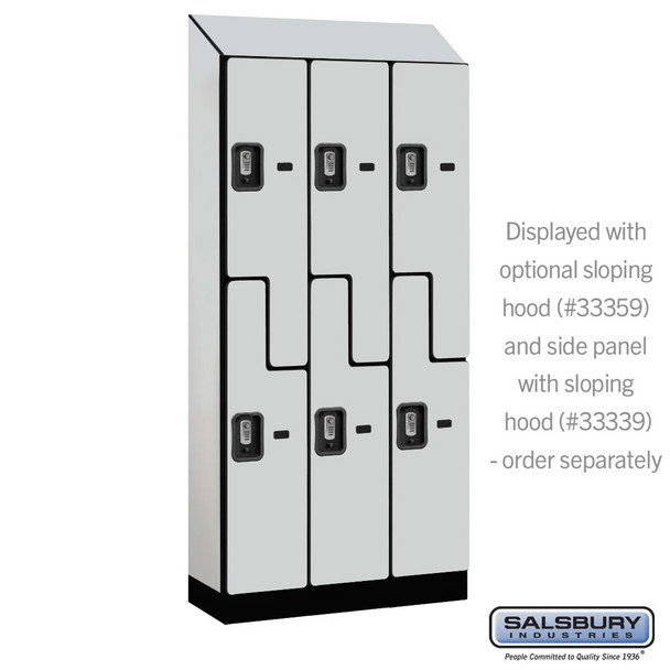Salsbury 12" Wide Double Tier 'S' Style Designer Wood Locker - 3 Wide - 5 Feet High - 18 Inches Deep - - Resettable Combination Locks