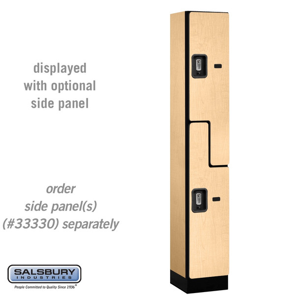 Salsbury 12" Wide Double Tier 'S' Style Designer Wood Locker - 1 Wide - 5 Feet High - 18 Inches Deep - - Resettable Combination Locks