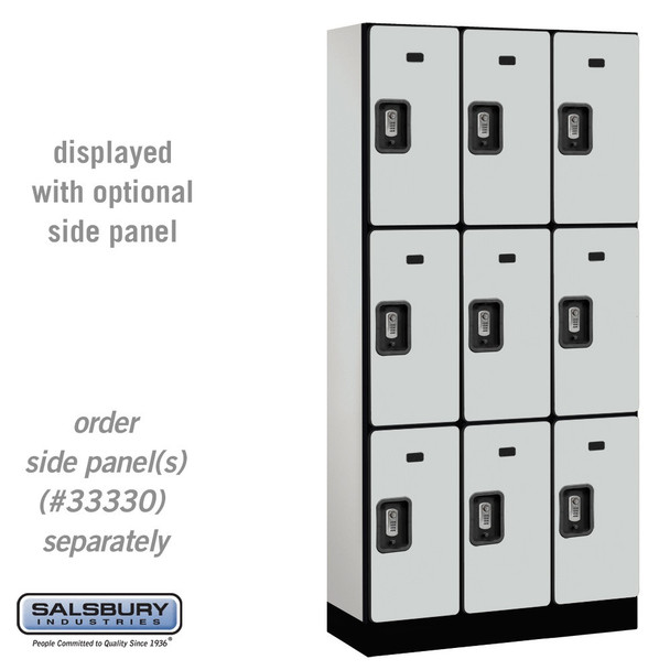 Salsbury 12" Wide Triple Tier Designer Wood Locker - 3 Wide - 6 Feet High - 15 Inches Deep - - Electronic Locks