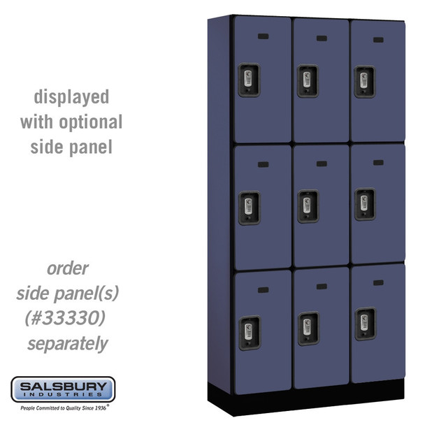 Salsbury 12" Wide Triple Tier Designer Wood Locker - 3 Wide - 5 Feet High - 21 Inches Deep - - Electronic Locks