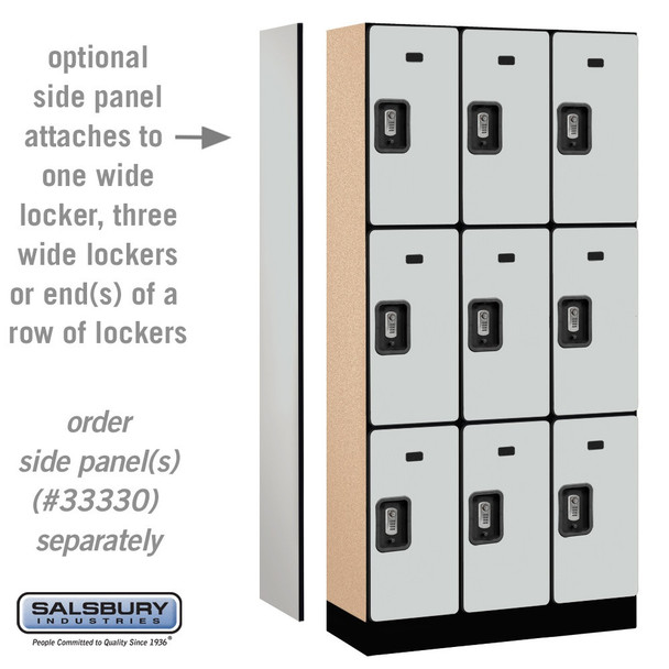 Salsbury 12" Wide Triple Tier Designer Wood Locker - 3 Wide - 5 Feet High - 21 Inches Deep - - Electronic Locks