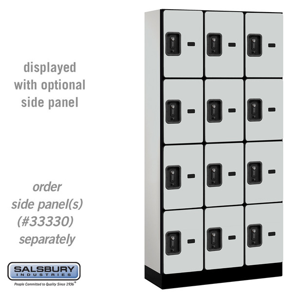 Salsbury 12" Wide Four Tier Designer Wood Locker - 3 Wide - 5 Feet High - 18 Inches Deep - - Resettable Combination Locks