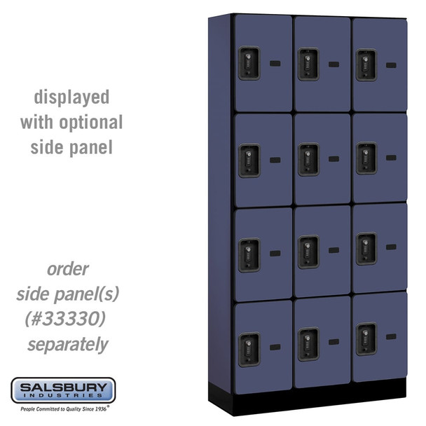 Salsbury 12" Wide Four Tier Designer Wood Locker - 3 Wide - 5 Feet High - 18 Inches Deep - - Electronic Locks