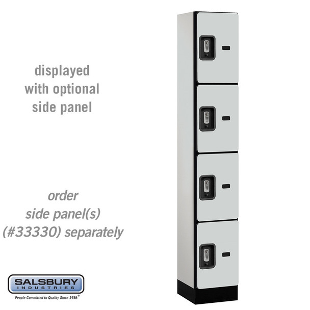 Salsbury 12" Wide Four Tier Designer Wood Locker - 1 Wide - 5 Feet High - 18 Inches Deep - - Electronic Locks