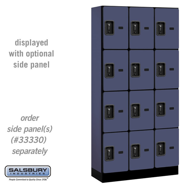 Salsbury 12" Wide Four Tier Designer Wood Locker - 3 Wide - 5 Feet High - 21 Inches Deep - - Resettable Combination Locks