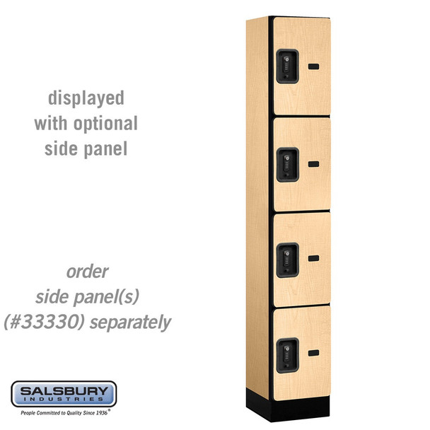 Salsbury 12" Wide Four Tier Designer Wood Locker - 1 Wide - 5 Feet High - 21 Inches Deep - - Electronic Locks