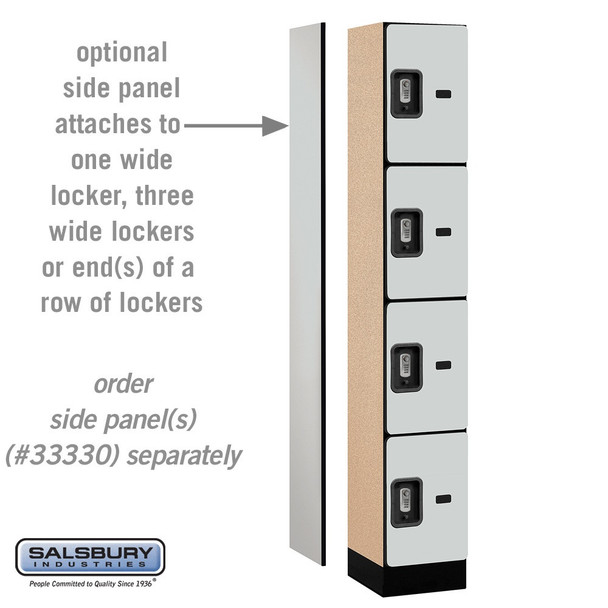 Salsbury 12" Wide Four Tier Designer Wood Locker - 1 Wide - 5 Feet High - 21 Inches Deep - - Electronic Locks