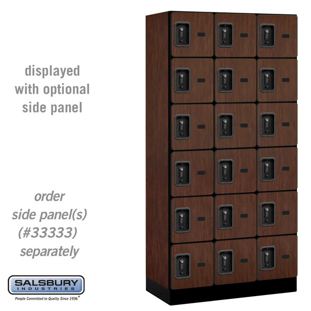 Salsbury 12" Wide Five Tier Box Style Designer Wood Locker - 3 Wide - 5 Feet High - 15 Inches Deep - - Resettable Combination Locks