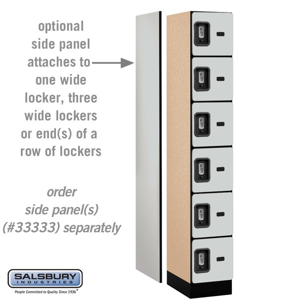 Salsbury 12" Wide Five Tier Box Style Designer Wood Locker - 1 Wide - 5 Feet High - 15 Inches Deep - - Electronic Locks