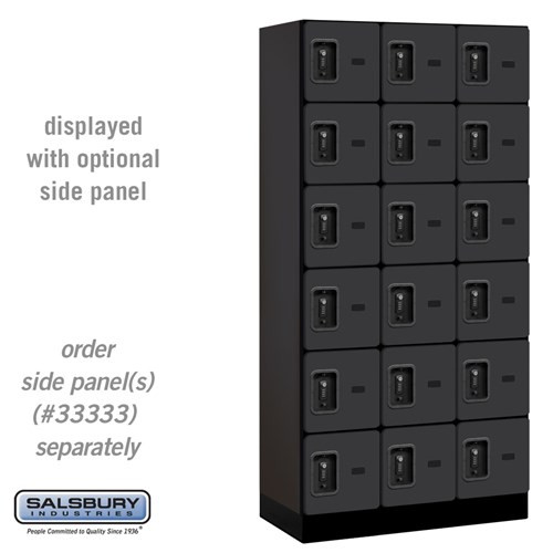 Salsbury 12" Wide Six Tier Box Style Designer Wood Locker - 3 Wide - 6 Feet High - 18 Inches Deep - - Resettable Combination Locks