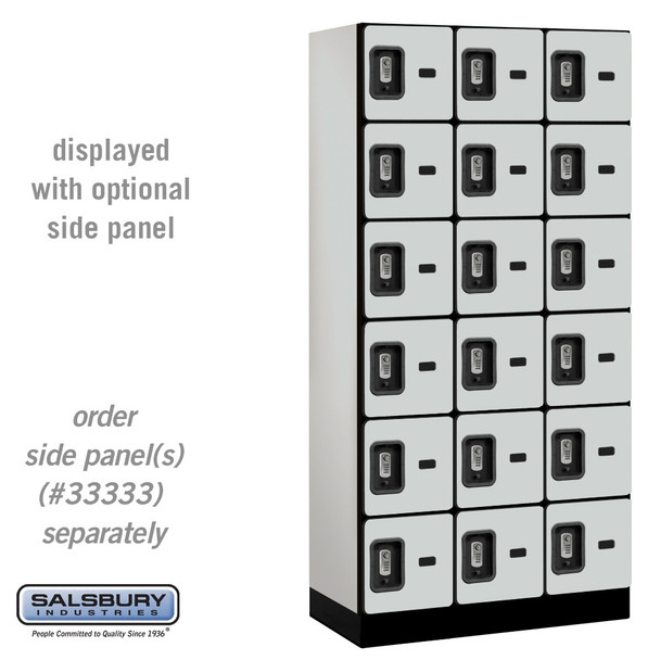 Salsbury 12" Wide Five Tier Box Style Designer Wood Locker - 3 Wide - 5 Feet High - 18 Inches Deep - - Electronic Locks