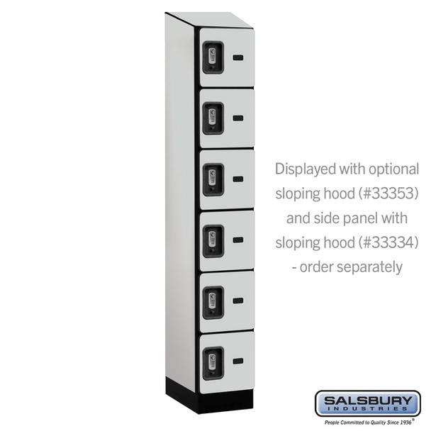 Salsbury 12" Wide Six Tier Box Style Designer Wood Locker - 1 Wide - 6 Feet High - 21 Inches Deep - - Electronic Locks