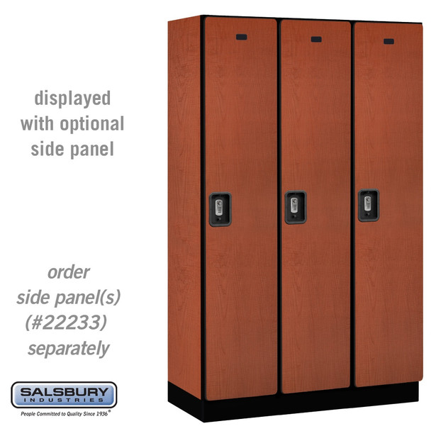 Salsbury 15" Wide Single Tier Designer Wood Locker - 3 Wide - 6 Feet High - 18 Inches Deep - - Resettable Combination Locks