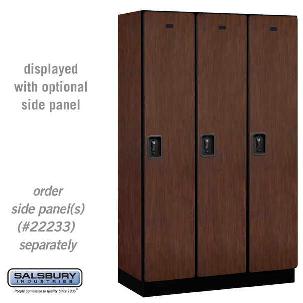 Salsbury 15" Wide Single Tier Designer Wood Locker - 3 Wide - 6 Feet High - 24 Inches Deep - - Resettable Combination Locks