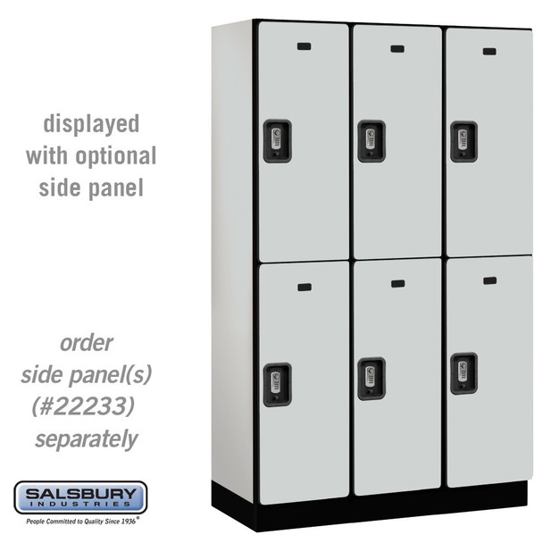 Salsbury 15" Wide Double Tier Designer Wood Locker - 3 Wide - 6 Feet High - 18 Inches Deep - - Electronic Locks