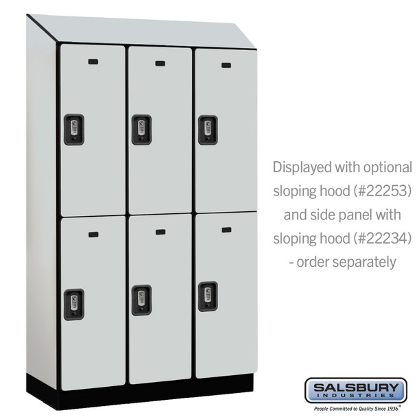 Salsbury 15" Wide Double Tier Designer Wood Locker - 3 Wide - 6 Feet High - 18 Inches Deep - - Electronic Locks