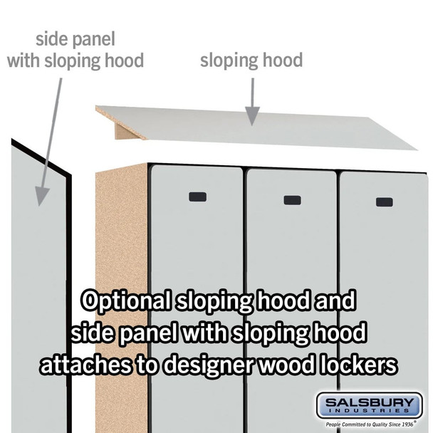 Salsbury 15" Wide Double Tier Designer Wood Locker - 3 Wide - 6 Feet High - 18 Inches Deep - - Electronic Locks