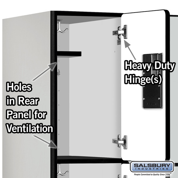 Salsbury 12" Wide Double Tier Designer Wood Locker - 3 Wide - 6 Feet High - 15 Inches Deep - - Hasps