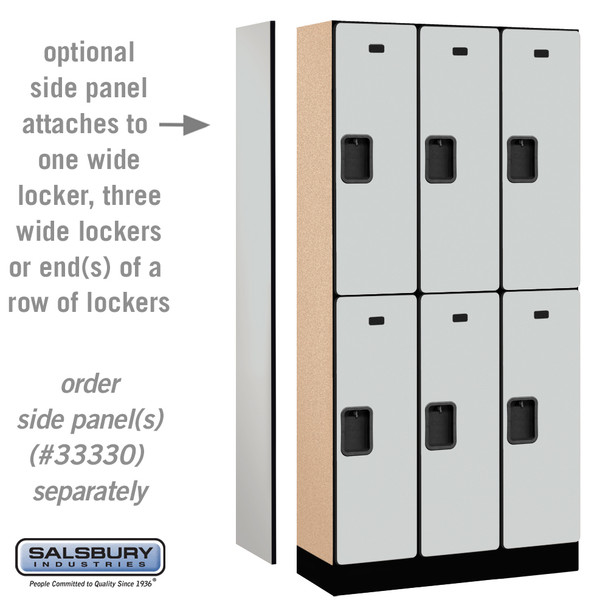 Salsbury 12" Wide Double Tier Designer Wood Locker - 3 Wide - 6 Feet High - 15 Inches Deep - - Hasps