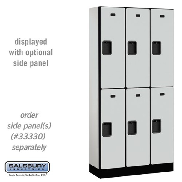 Salsbury 12" Wide Double Tier Designer Wood Locker - 3 Wide - 6 Feet High - 15 Inches Deep - - Hasps