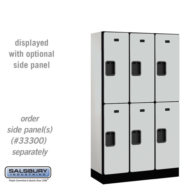 Salsbury 12" Wide Double Tier Designer Wood Locker - 3 Wide - 5 Feet High - 15 Inches Deep - - Hasps