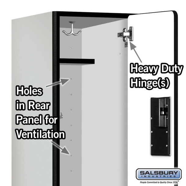 Salsbury 12" Wide Double Tier Designer Wood Locker - 1 Wide - 6 Feet High - 18 Inches Deep - - Hasps
