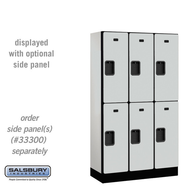 Salsbury 12" Wide Double Tier Designer Wood Locker - 3 Wide - 5 Feet High - 18 Inches Deep - - Hasps