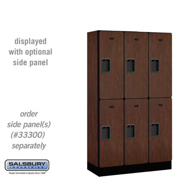 Salsbury 12" Wide Double Tier Designer Wood Locker - 3 Wide - 5 Feet High - 18 Inches Deep - - Hasps