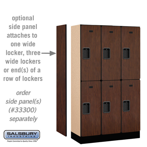 Salsbury 12" Wide Double Tier Designer Wood Locker - 3 Wide - 5 Feet High - 18 Inches Deep - - Hasps