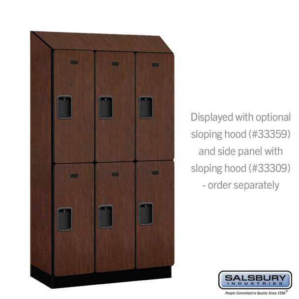 Salsbury 12" Wide Double Tier Designer Wood Locker - 3 Wide - 5 Feet High - 18 Inches Deep - - Hasps