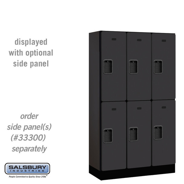 Salsbury 12" Wide Double Tier Designer Wood Locker - 3 Wide - 5 Feet High - 18 Inches Deep - - Hasps