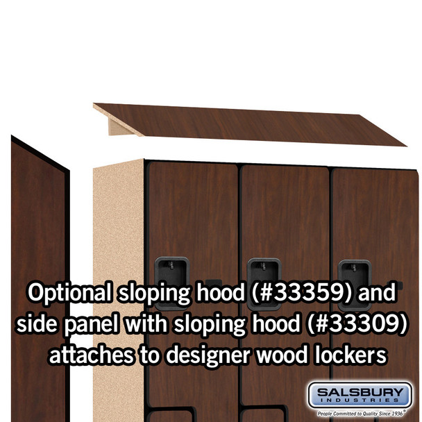 Salsbury 12" Wide Double Tier 'S' Style Designer Wood Locker - 3 Wide - 6 Feet High - 18 Inches Deep - - Hasps