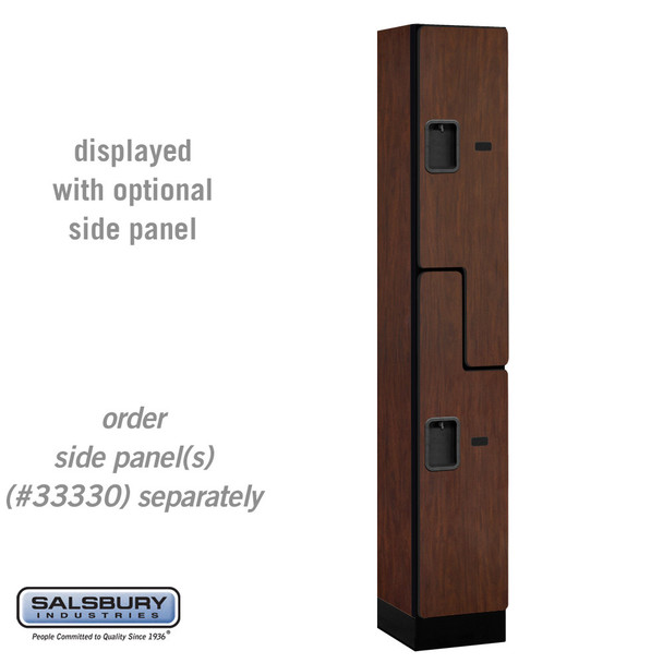 Salsbury 12" Wide Double Tier 'S' Style Designer Wood Locker - 1 Wide - 5 Feet High - 15 Inches Deep - - Hasps