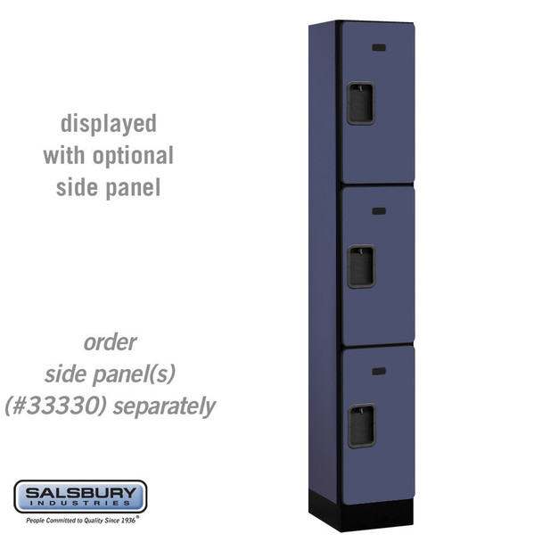 Salsbury 12" Wide Triple Tier Designer Wood Locker - 1 Wide - 5 Feet High - 21 Inches Deep - Hasps