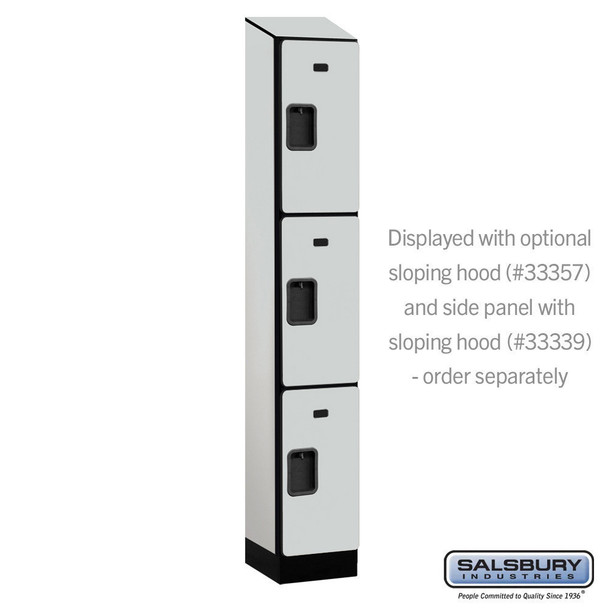 Salsbury 12" Wide Triple Tier Designer Wood Locker - 1 Wide - 5 Feet High - 21 Inches Deep - Hasps