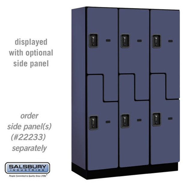 Salsbury 15" Wide Double Tier 'S' Style Designer Wood Locker - 3 Wide - 6 Feet High - 18 Inches Deep - - Resettable Combination Locks