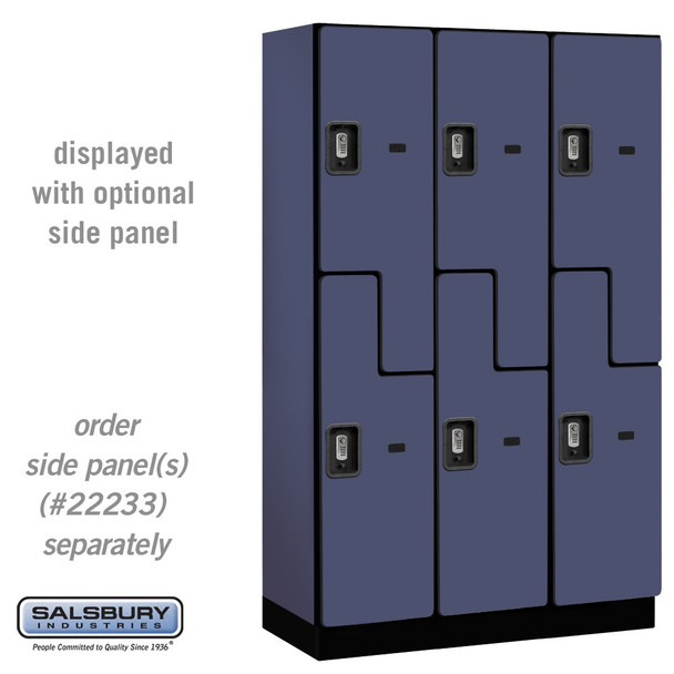 Salsbury 15" Wide Double Tier 'S' Style Designer Wood Locker - 3 Wide - 6 Feet High - 18 Inches Deep - - Electronic Locks