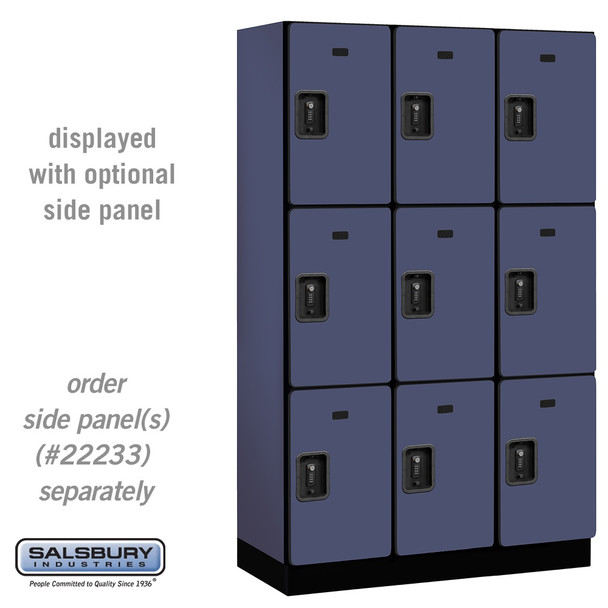 Salsbury 15" Wide Four Tier Designer Wood Locker - 3 Wide - 6 Feet High - 18 Inches Deep - Resettable Combination Locks