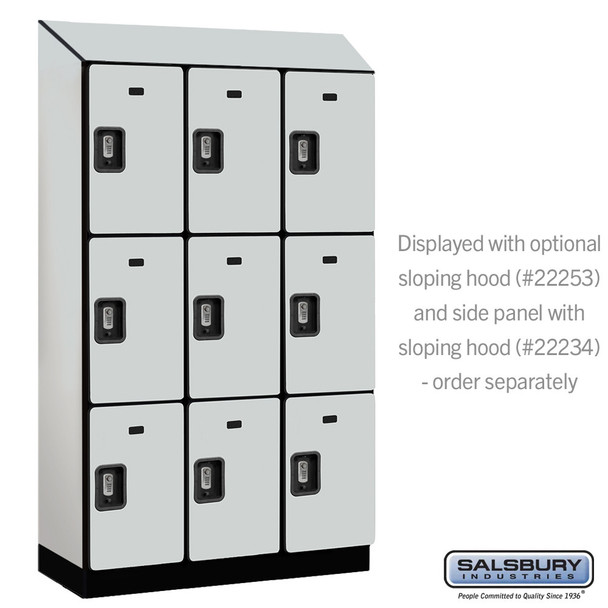 Salsbury 15" Wide Four Tier Designer Wood Locker - 3 Wide - 6 Feet High - 18 Inches Deep - Electronic Locks