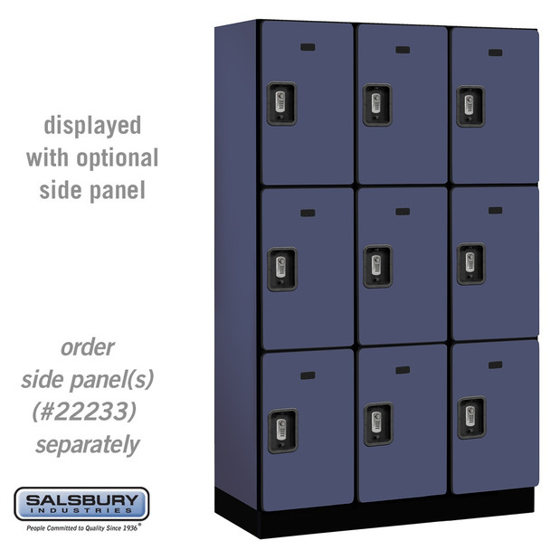 Salsbury 15" Wide Four Tier Designer Wood Locker - 3 Wide - 6 Feet High - 24 Inches Deep - Resettable Combination Locks