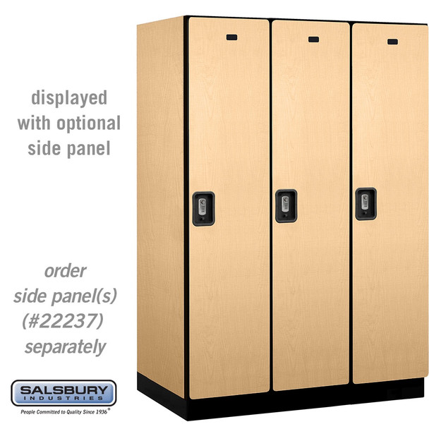 Salsbury 18" Wide Single Tier Designer Wood Locker - 3 Wide - 6 Feet High - 24 Inches Deep - - Resettable Combination Locks