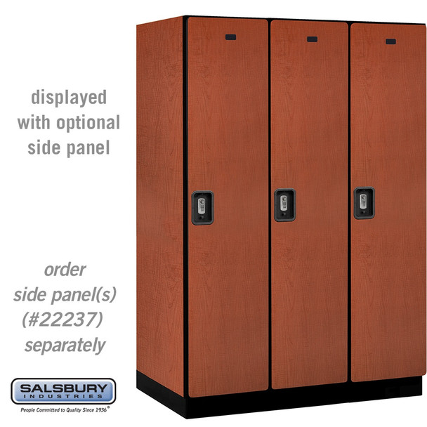 Salsbury 18" Wide Single Tier Designer Wood Locker - 3 Wide - 6 Feet High - 21 Inches Deep - - Resettable Combination Locks